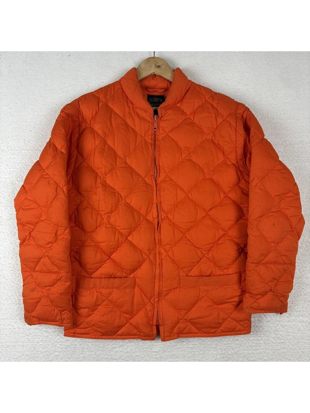 Vintage 90s J.CREW Jacket Oarsman Duck Down Convertible Puffer Vest Mens S FLAWS